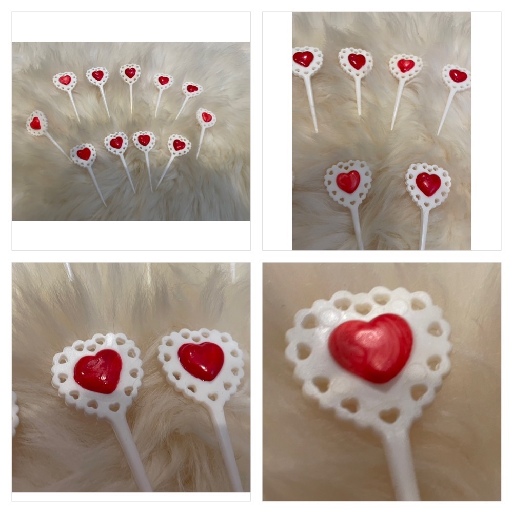 Vintage Valentine’s Cupcake Toppers set of 11